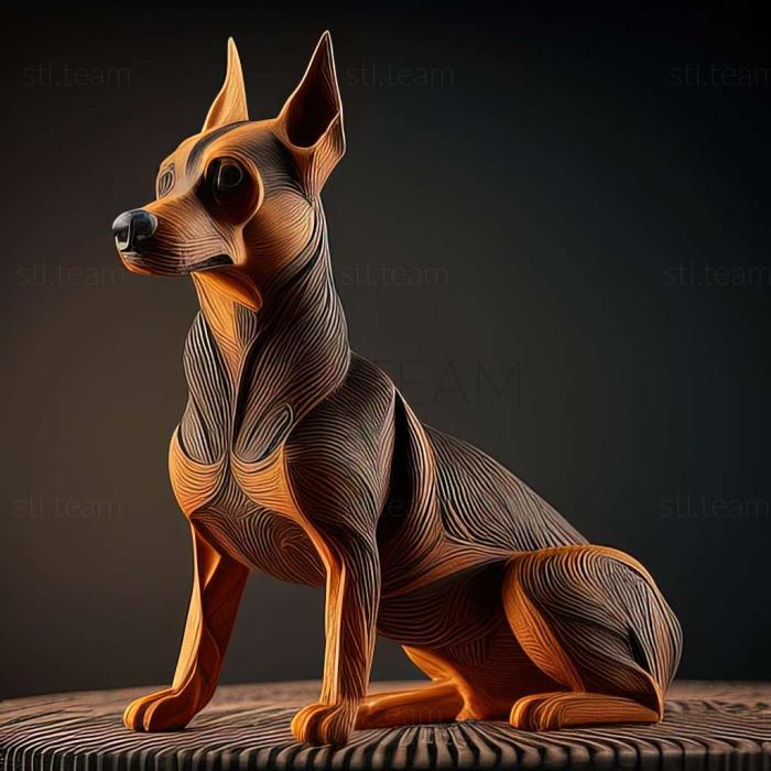 3D model German Pinscher dog (STL)